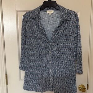 Kim & Cami Geometric Blue Shirt